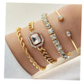 Hot Sell Vintage Gold Plated Adjustable Bracelet Bangles Set High Polished Charm Gold Bracelet for Women Jewelry