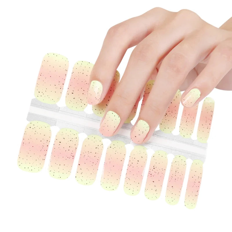 Huizi Sheet Self-adhesive Nail Sticker Eco-friendly Waterproof Ombre Style Nail Polish Sticker