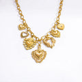 Stainless Steel Handmade DIY 18k Gold Necklace Bracelet Light Luxury Fashion Non-Fading Pearl Flower Heart Necklace for Women