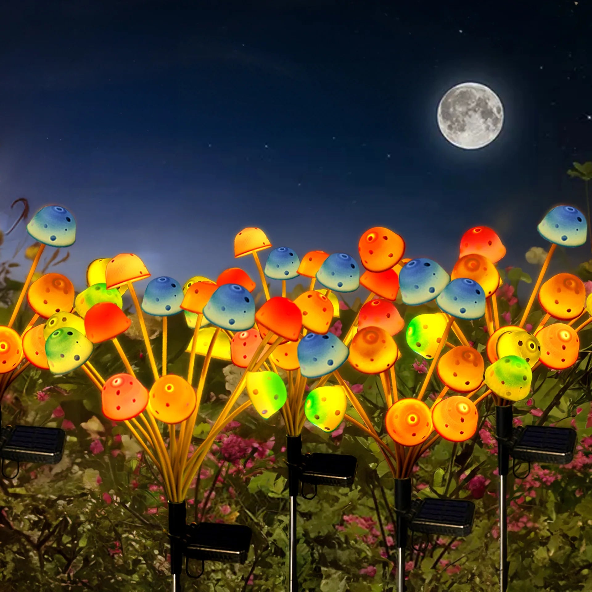 Howlighting Outdoor Solar Mushroom Stake Lights Waterproof Garden Solar Decorations for Lawn Front Porch Patio Backyard