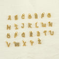 26 Letters Diamond DIY Necklace Bracelet Pendant Gold Stainless Steel Zircon Letter Charms for Jewelry Making