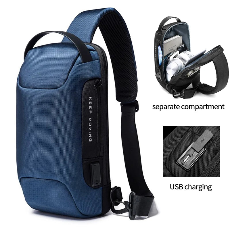Factory New Wholesale Custom Men Trend Anti Theft Waterproof Fashion Chest Crossbody Sling Bag
