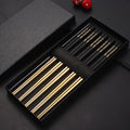 Sushi Chopsticks 304 Stainless Steel Food Grade Square Chinese Silver Metal Chopstick Reusable Chop Stick Kitchen Tools