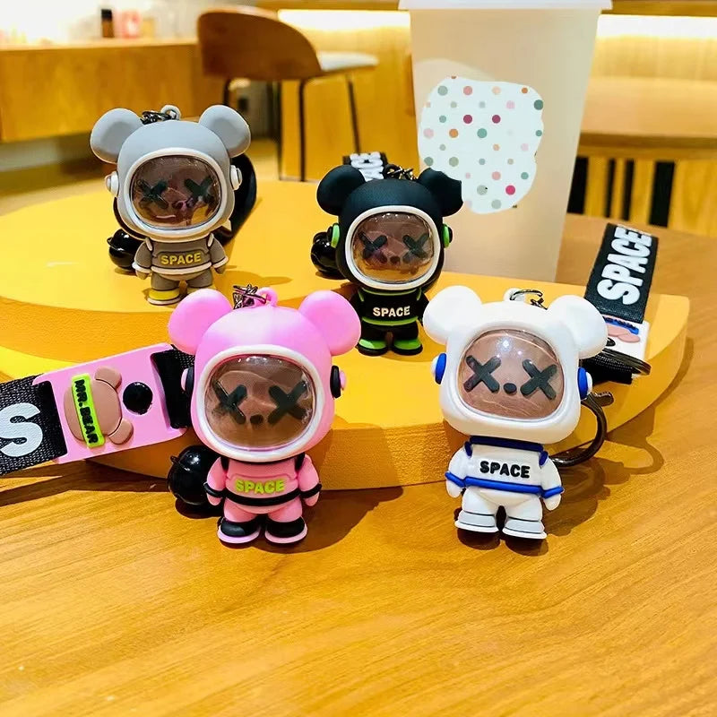 Internet Celebrity XX Space Bear Trendy Cool Key Chain Creative Men's and Women's Car Key Chain Bag Pendant Small Gift Wholesale