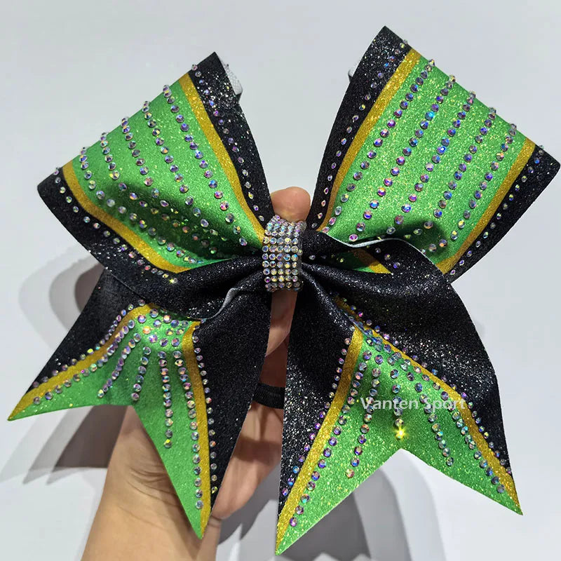 Custom Personalized Glitter AB Rhinestones Large Cheer Dance Hair Flashy Top- Cheer Bow Cheerleading Bow Cheerleader
