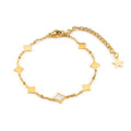 Custom Jewelry 18K Gold Plated Rhombus Flakelet Choker Bracelet Stainless Steel Jewelry Factory