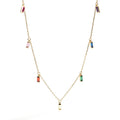 Daidan Choker Necklace Women Gold Plated Jewelry Colorful Rectangle Zircon Sterling Silver Choker Necklace