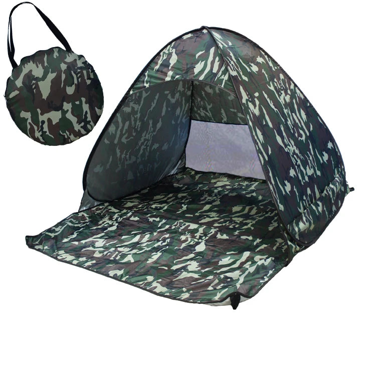 Customizable Ultralight Automatic Pop-Up Beach Tent Two Bedrooms Waterproof UPF50 Three-Season Camping Fishing Outdoor Nylon