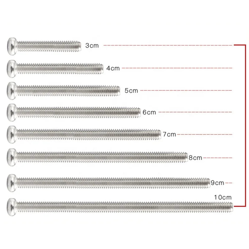 M4 Stainless Steel Flat Head Screws 40-70mm Length Phillips Head Countersunk Bolt for Electrical Switch Socket Metric System