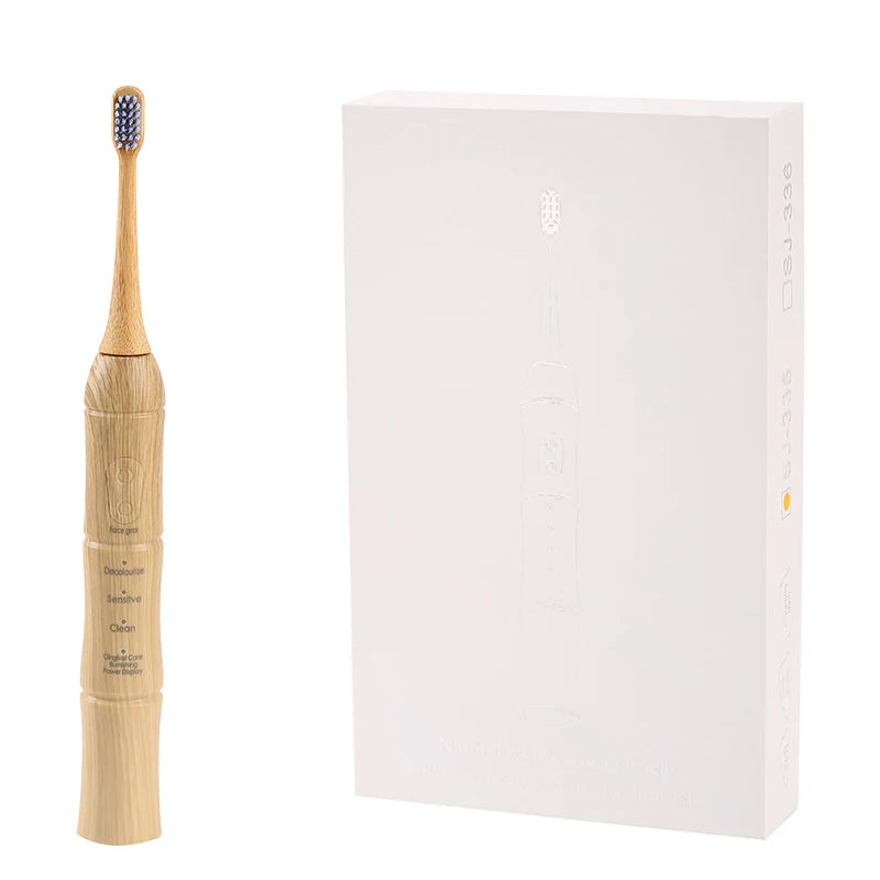 Eco-Friendly Battery Powered Teeth Whitening Custom Biodegradable Brush Head Electric Toothbrush Soft Bristles Reusable for Home