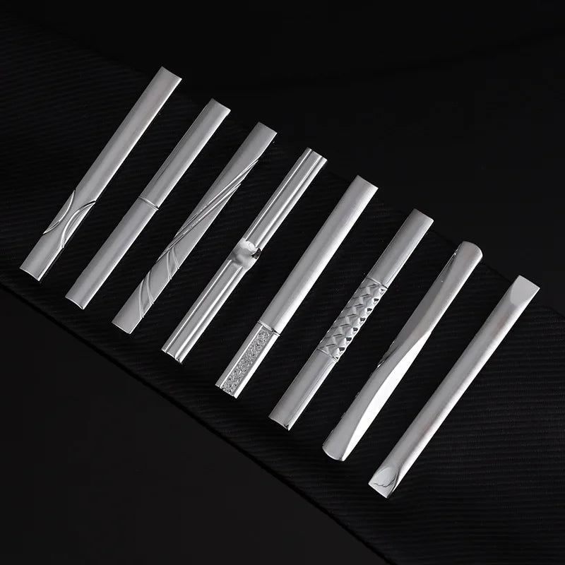 New Brand Metal Silver Tie Clip for Men Wedding Necktie Tie Clasp Clip Gentleman Tie Bar Pin for Mens Accessories
