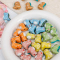 Cartoon 24*20mm Colorful Ceramic Clay Beaded Handmade Graffiti Dinosaur Loose Beads DIY Bracelet Phone Chain Findings