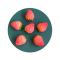 100 Pcs Resin Artificial Strawberry Fruit Ornaments 18MM Mini Lifelike Strawberries Crafts for Fairy Garden Cake Topper Decor