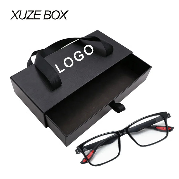 Custom Logo Luxury Reusable Hard Paper Drawer Sunglass Packaging Box Eyewear Cases & Bags