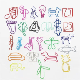 Wholesales Customized Logo Metal Rose Gold Mini Cute Shape Personalized Paperclips Custom Paper Clips