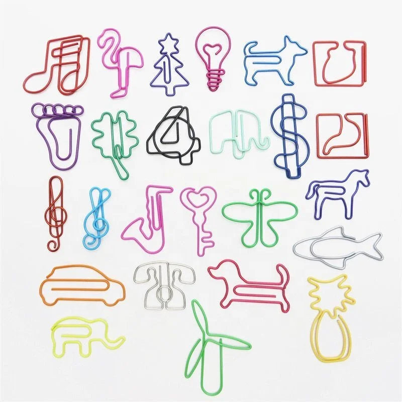 Wholesales Customized Logo Metal Rose Gold Mini Cute Shape Personalized Paperclips Custom Paper Clips