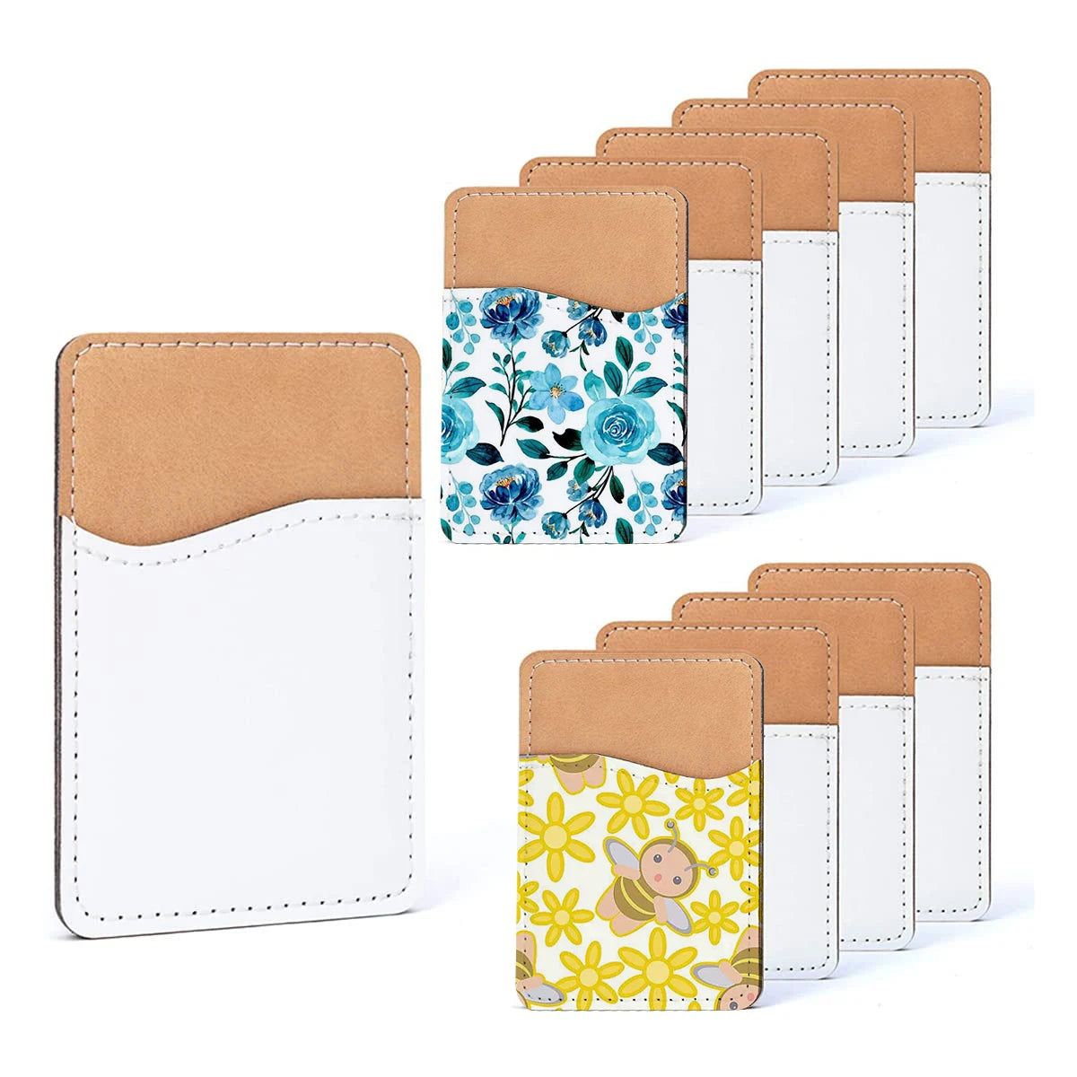 Custom Design PU Leather Stick on Phone DIY Blank Sublimation Card Holder