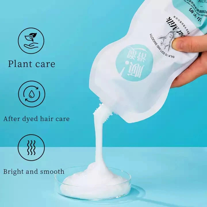 OEM EXGYAN Private Label Goat Milk Honey Peach Organic Smoothing Nourishing Hair Repair Treatment Silk Beauty Cream 500g