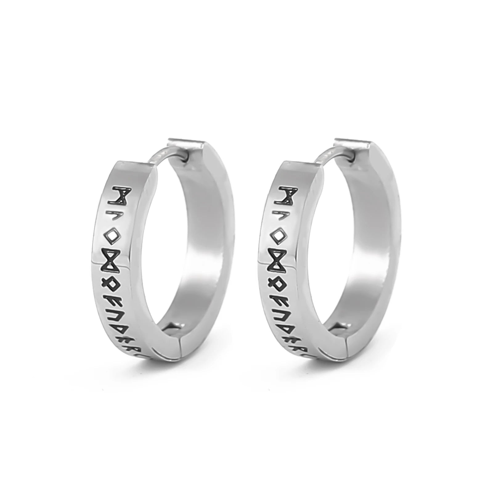 Norse Pagan Viking Jewelry Runes Stainless Steel Earrings