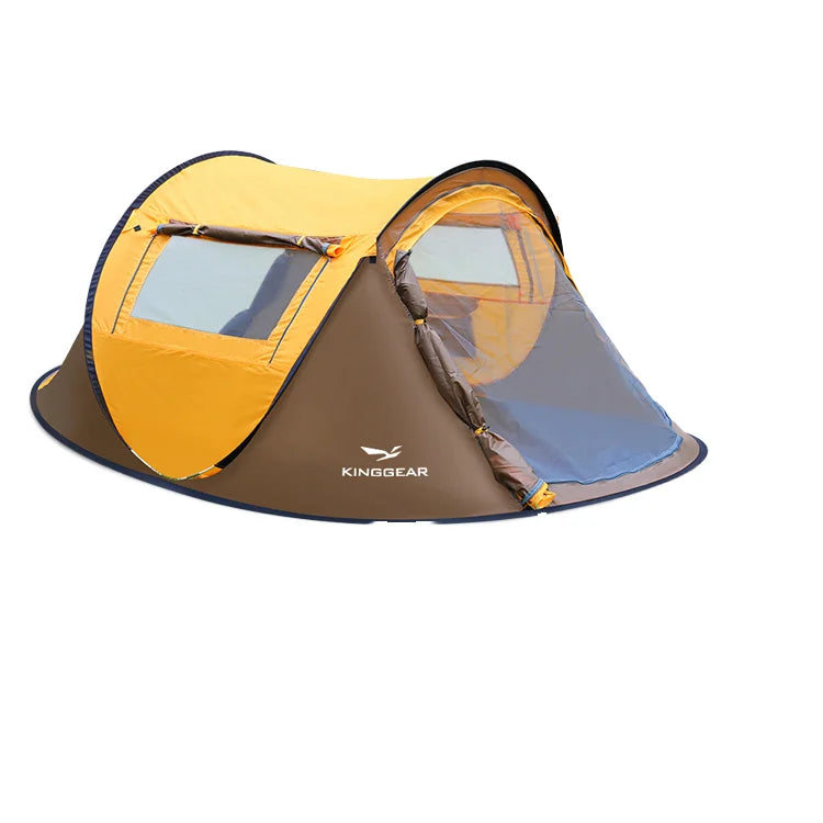 KingGear Pop Lightweight Portable Double Layer Waterproof Fiberglass Frame Three-Season Easy Setup Big Family Camping Tent 190T
