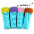 Cosmetics Solid Eyelash Brush Applicator Disposable Lash Spoolie Mascara Wooden Wands