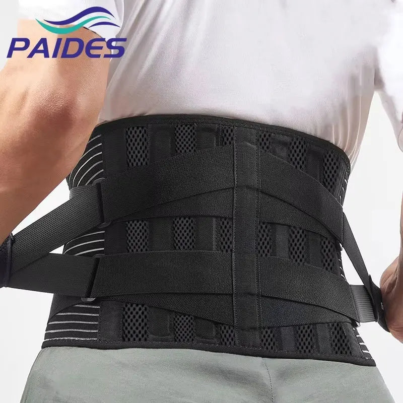 PAIDES Super Stable Support Adjustable  Sports Removable Pad Elastic Back Traction Waist Lumbar Support Belt Lower Back Adult