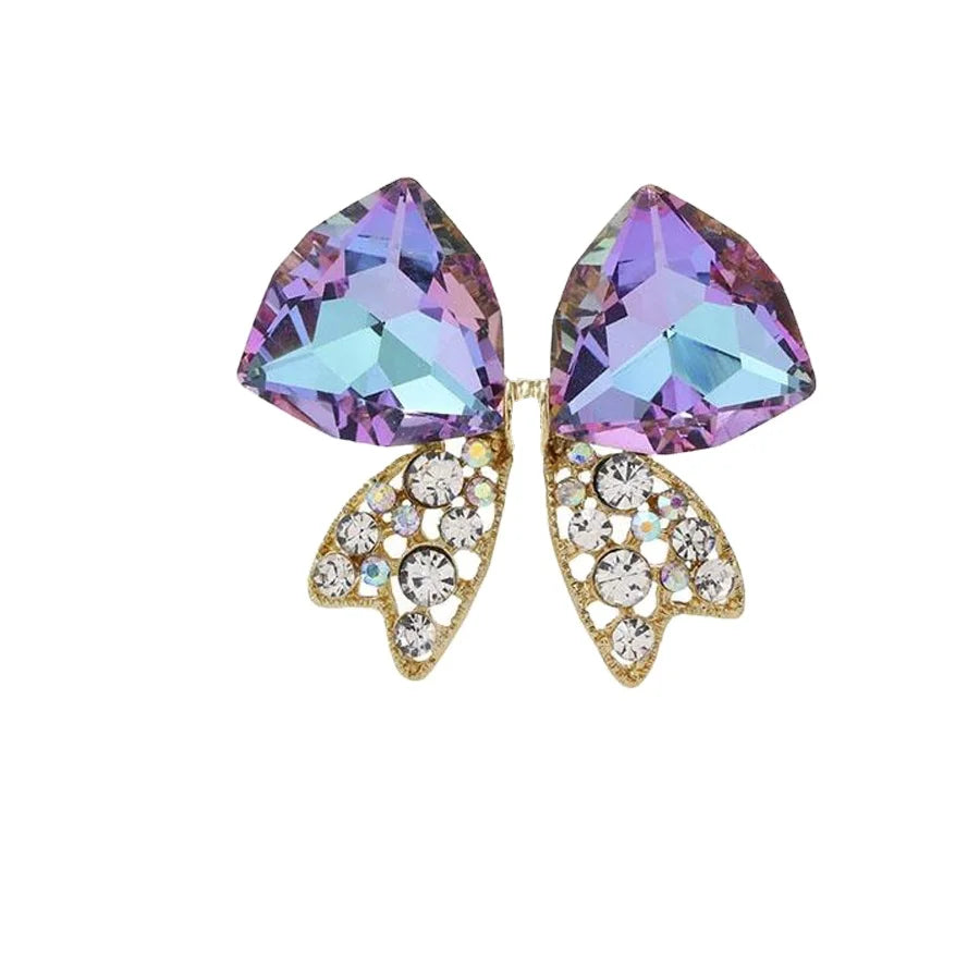 Luxury Bowknot Wedding&Party Brooch Pin Rhinestones Crystal Cute  Scarf Clips AB Glass Brooches for Women Girls