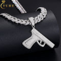 Wholesale Statement Rapper Jewelry Hip Hop Men 925 Sterling Silver VVS Moissanite Diamond Iced Out Pistol Pendant