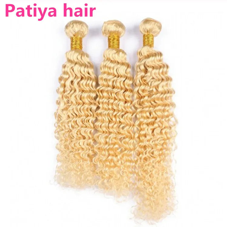 Support Drop Ship Honey Blonde Deep Curly Remy Hair 613 Bundles Human Hair Online Shop Brazilian 613 Curly Hair Extensions