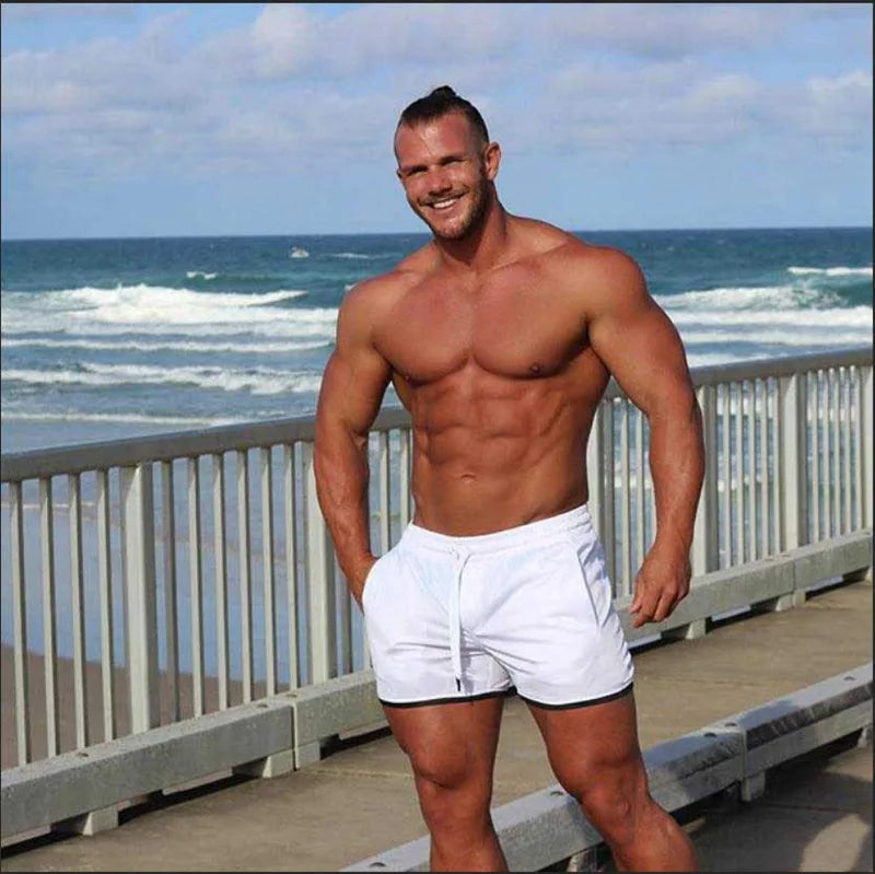 2023 Summer New Men's Sports Shorts Breathable Quick-Drying Gym Shorts Casual Mid Waist Solid Pattern Eco-Friendly Beach Pants