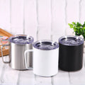 12oz Coffee Beer Camping Sublimation Straight Tumbler Mugs With Handle and Lid