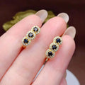 Good Price Classic Gold Plated 925 Sterling Silver Natural Spinel Hoop Earrings for Women-Gift Jewelry