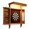 Customized Wood Wall LED Dartboard Cabinets with Lighting Round Sisal Dartboard Protector Home Decor Style