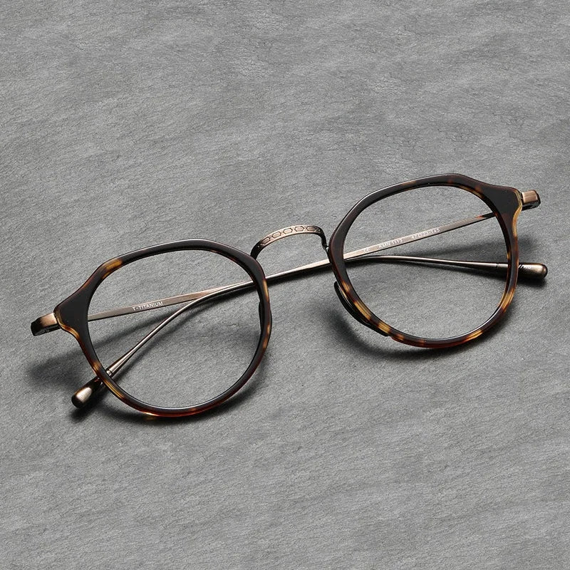 Circle Acetate Titanium Eyeglasses Frame Retro Hong Kong Vintage Spectacle Glasses Solid Optical Frame Gafas Latest Eyewear