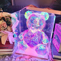 Hot Sale 25cm/30cm Heart Led Light Teddy Bear galaxy Lights Usb Plastic Bears Valentine Gift