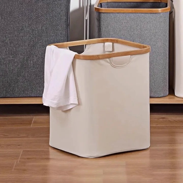 Foldable Bamboo Storage Bags for Household Laundry Dirty Clothes & Intimates-Eco-Friendly Modern Design