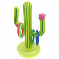 Inflatable Cactus Toss Game Set Ring Toss Floating Swimming Ring Toss with 4 Pieces  Rings for Summer Hawaiian Pool