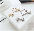 925 Sterling Silver Square Stud Earrings for Women Elegant Wedding Jewelry Pendientes Mujer Moda 2022 Brincos