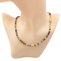 16 Inch Nature Gem Stone Choker NECKLACENice Pearl Clasp With Real Gold Plating