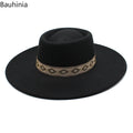 New Solid Color 9.5CM Wide Brim Bowler Wool Jazz Fedoras Hat Retro Men Trilby Cap Panama Formal Dress Hats Sombrero Hombre
