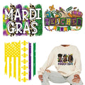 Custom Mardi Gras Printed Heat Transfers Vinyl Heat Press Transfer Label Screen Print Heat Transfers for T Shirts