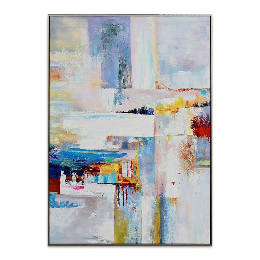 Modern Simple Original Colorful Acrylic Painting Hand-painted Texture Thick Oil Abstract Canvas for Hotel Projects
