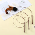 Evernew Eco-Friendly Steel Wire & Plastic Cat Toy Teaser Wand with Feather Ball Interactive Toy