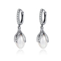 Factory 925 Sterling Silver Blooming Flower Petal Freshwater Pearl Drop Earrings for Women Luxury Silver Jewelry SCE259