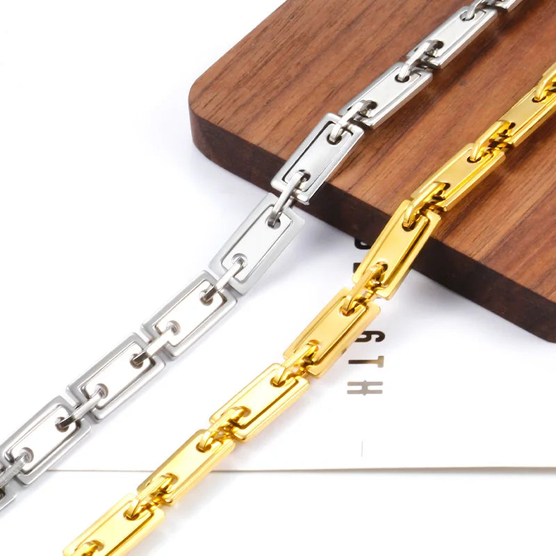 Handmade Long Box Necklaces Bracelets Stainless Steel Chains for DIY Chain Jewelry Making Accessories