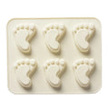 2021 New Design 6 Grid Foot Shape Silicone Baking Mold Chocolate Cake Decoration Mold with Free Sample