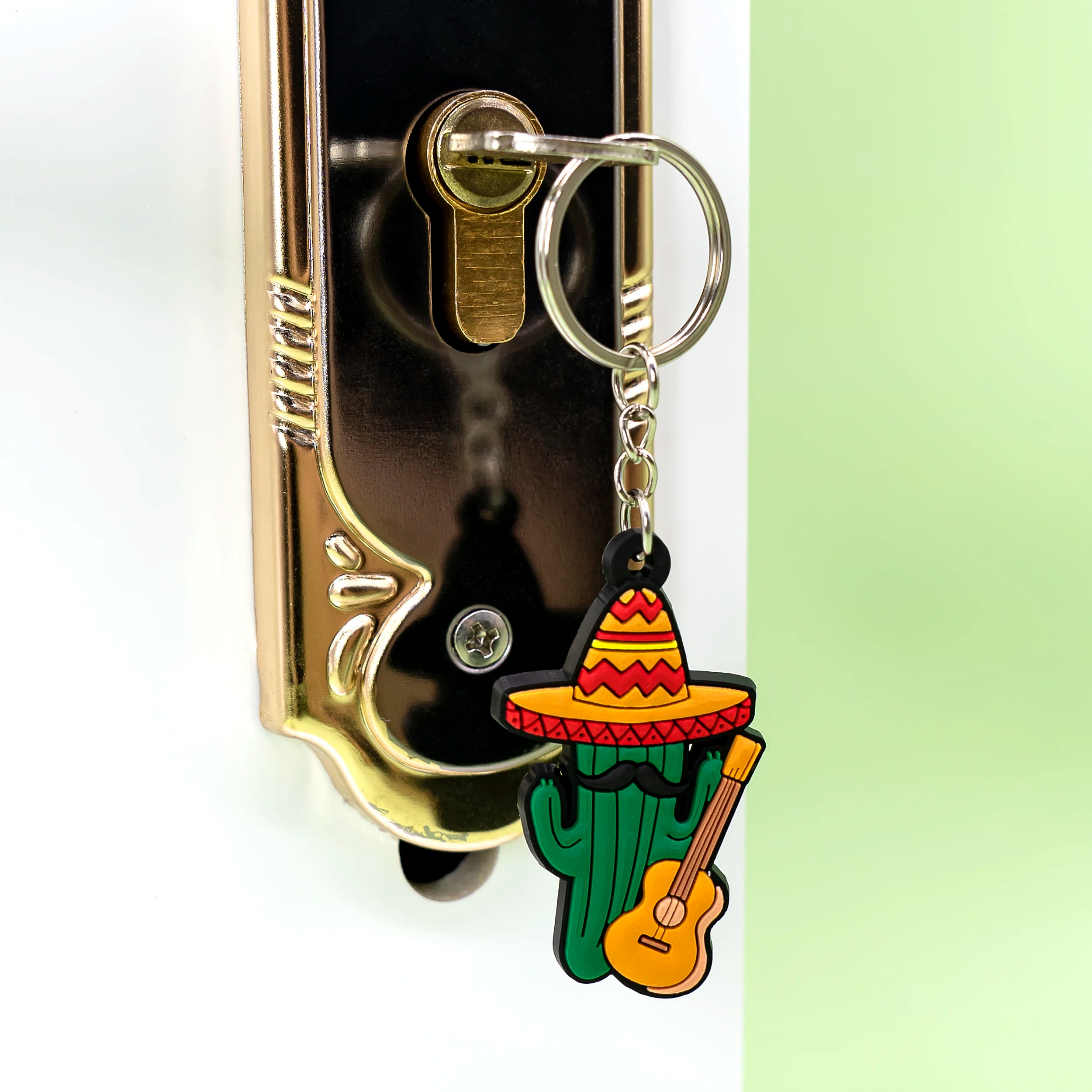 Trendy Custom Cartoon Mexican Food Carabiner Keychain Salsa Nachos Design PVC Material Stainless Steel for Fashion Accessories