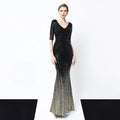 16566# Sequins Long Banquet Slimming Fishtail Elegant Socialite Party Annual Hosting Dress