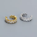 925 Silver Earring Jewelry Women 18K Gold Plated 925 Sterling Silver Hoop Earring Horse Eye Zircon Clip on Earring Jewelry