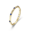 Minimalist 925 Sterling Silver Couple Ring Multiple Mini Colored Zircon Thin Gold Plated Rings for Women Rings
